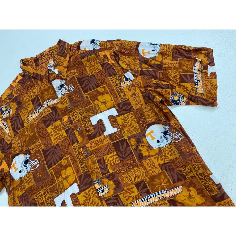 Men Reyn Spooner Tennessee Volunteers Hawaiian floral button up graphic shirt XL
